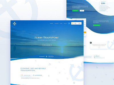 Ferry Transport - WIP - Spin1 blue clean design ferry landing page modern ocean ui water webdesign website