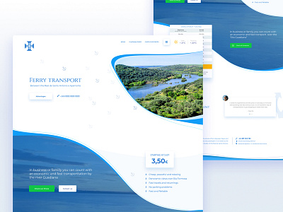 Ferry Transport - WIP - Spin2 blue clean ferry interface landing page modern ocean responsive ui water web webdesign webdesigner webpage website