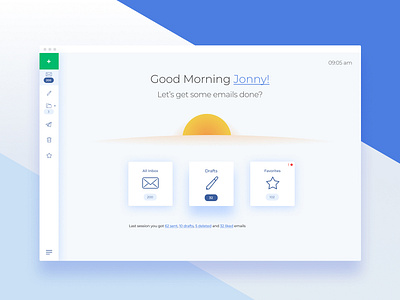 Email App - Welcome Screen - Concept WIP clean app concept dashboard desktop email email app email client interface modern responsive ui uidesign welcome screen