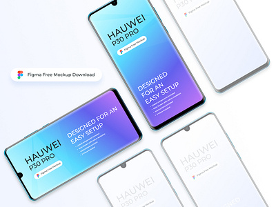 Figma - Free Huawei P30 Pro Mockup clean download freebie huawei interface mock up mockup modern phone uiux vector