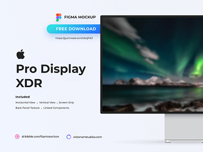 Apple Pro Display XDR - Free Mockup - Figma clean design display download figma free freebie interface material design mockup modern realistic ui uiux vector