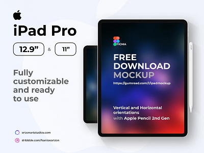 Apple Ipad Pro and Pencil - Free Figma Mockup