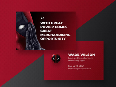 Design a Business Card for a Superhero - Deadpool businesscard clean concept dribbbleweeklywarmup figma fun marvel red redesign superhero warm up weekly challenge