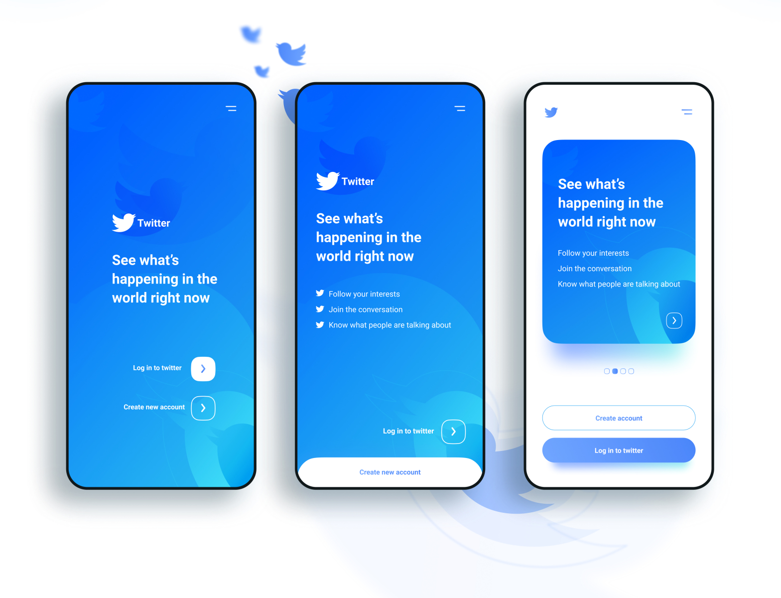 Twitter App Concept Welcome Screen By Fábio Santos On Dribbble