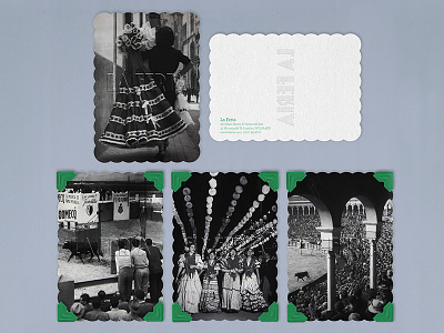 La Feria Postcards bar branding identity nostalgic photographic scallop