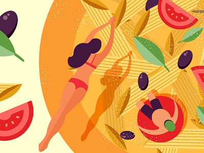 Creating an illustration for packaging pasta