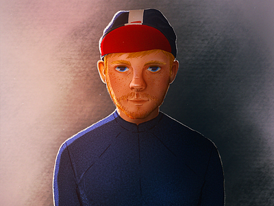 The cyclist character illustration portrait procreate