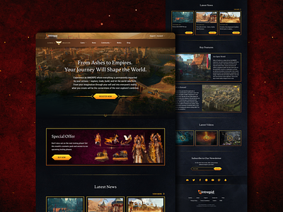 Ashes of Creation web design game website home page interface ui ux web design