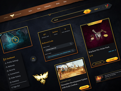 Ashes of Creation interface elements ashes of creation components game website interface elements ui ux web design