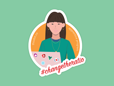 Women in tech #3 character design graphic design illustration sticker sticker design vector women in tech
