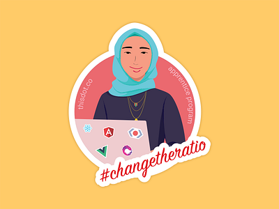 Women in tech #4 character graphic design illustration sticker sticker art sticker design vector women in tech