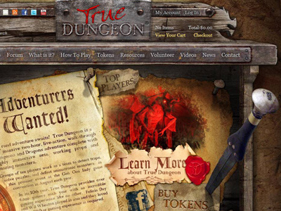 True Dungeon dd design gaming website