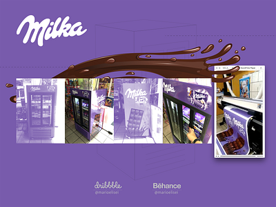 Freezer sticker - Milka Chocolate adhesive adobe illustrator design grid ice cream illustration label marketing promotion sticker