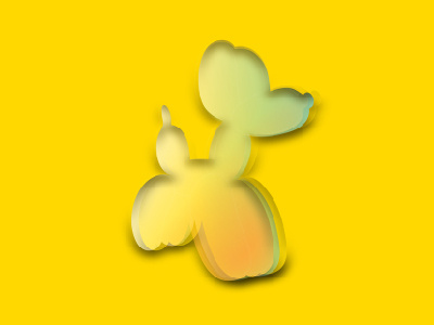 balloon dog art balloon design dog illustration reflections shadow transparence yellow