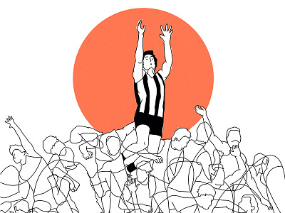 Taking a Speckie! afl drawing flat football illustration