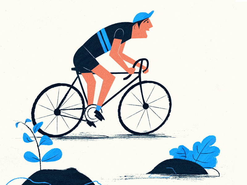 Cyclist cycling by Dan Bronsema on Dribbble