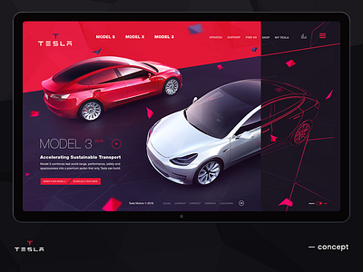 Tesla concept auto car promo site tesla