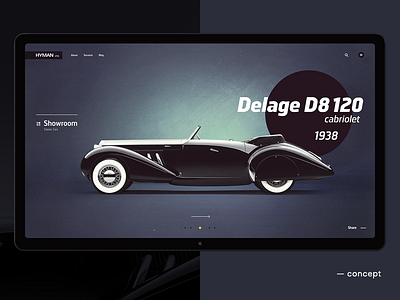 Classic Cars for Sale auto car interface promo retro shop site web
