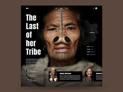 UI Design for Square Grid article black dark map story tribe typography ui