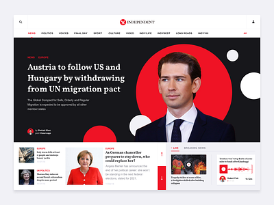 UI Concept for Independent News article banners blog concept interface news newspaper red redesign ui ux