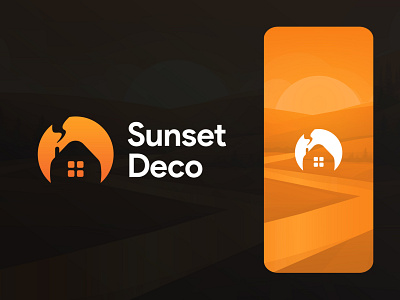 Sunset Deco Logo ( Sun + Home )