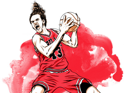 Joakim Noah basketball chicago bulls illustration joakim noah nba