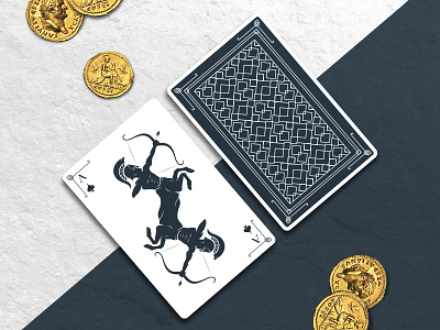 Mythical Playing Card beast blue card centaur gamble greek illustration monster myth playing sagittarius vector
