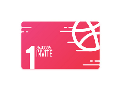 One Dribbble Invite! credit card draft dribbble gift card gradient invitation invite pink voucher