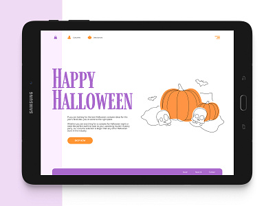 Happy Halloween UI fancy dress halloween halloween design halloween party illustration pumpkin purple shop skull