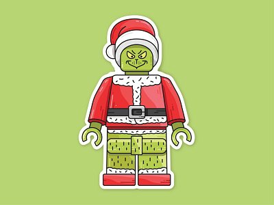Lego Grinch christmas grinch lego merry xmas santa santaclaus sticker vector