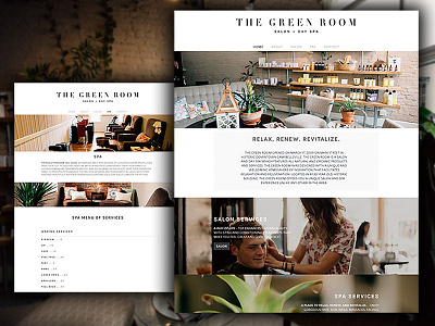 The Green Room branding design image layout photography website