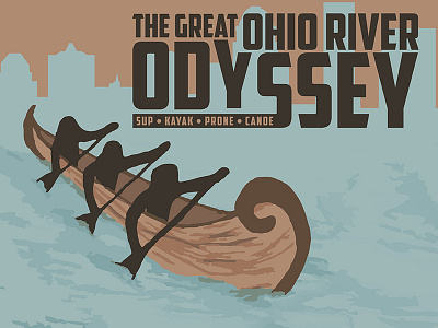 The Great Ohio River Odyssey design kayak kentucky louisville outdoors poster vector. print