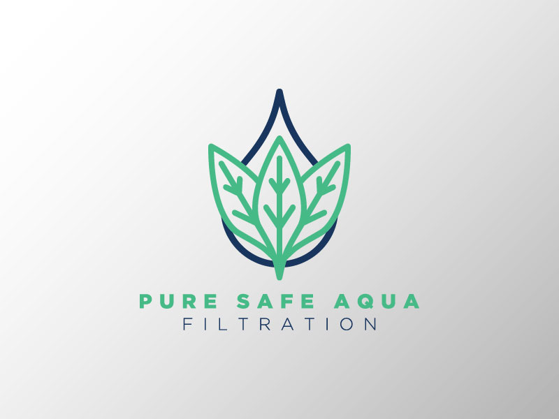Pure Safe Aqua leaf water kentucky jpd identity logo branding