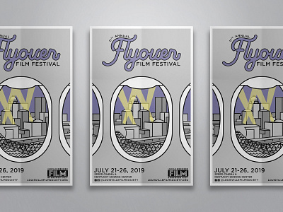 Flyover Film Festival Poster branding design festival film film festival kentucky line art louisville poster