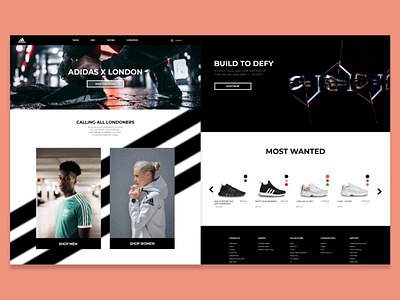 Adidas x London website redesign adidas adobe layout london photoshop prototype redesign site sport ui ux uidesign user web xd