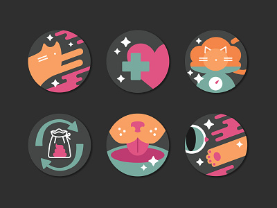 Pet food icon set