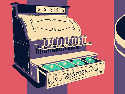 money machine $$$ illustration illustrator money