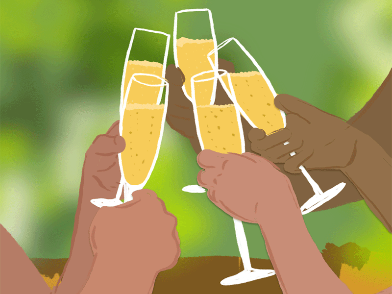 Champagne animation bbq celebration champagne drink friends gif motion party