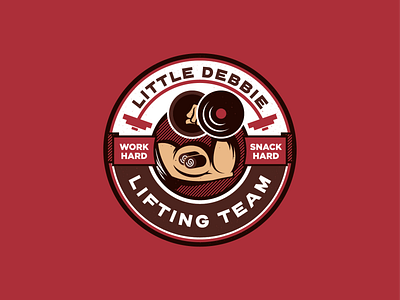 Little Debbie Lifting Team advertising branding design dumbell flex icon icon design illustration illustrator lifting logo muscle vector weight lifting weightlifting weights