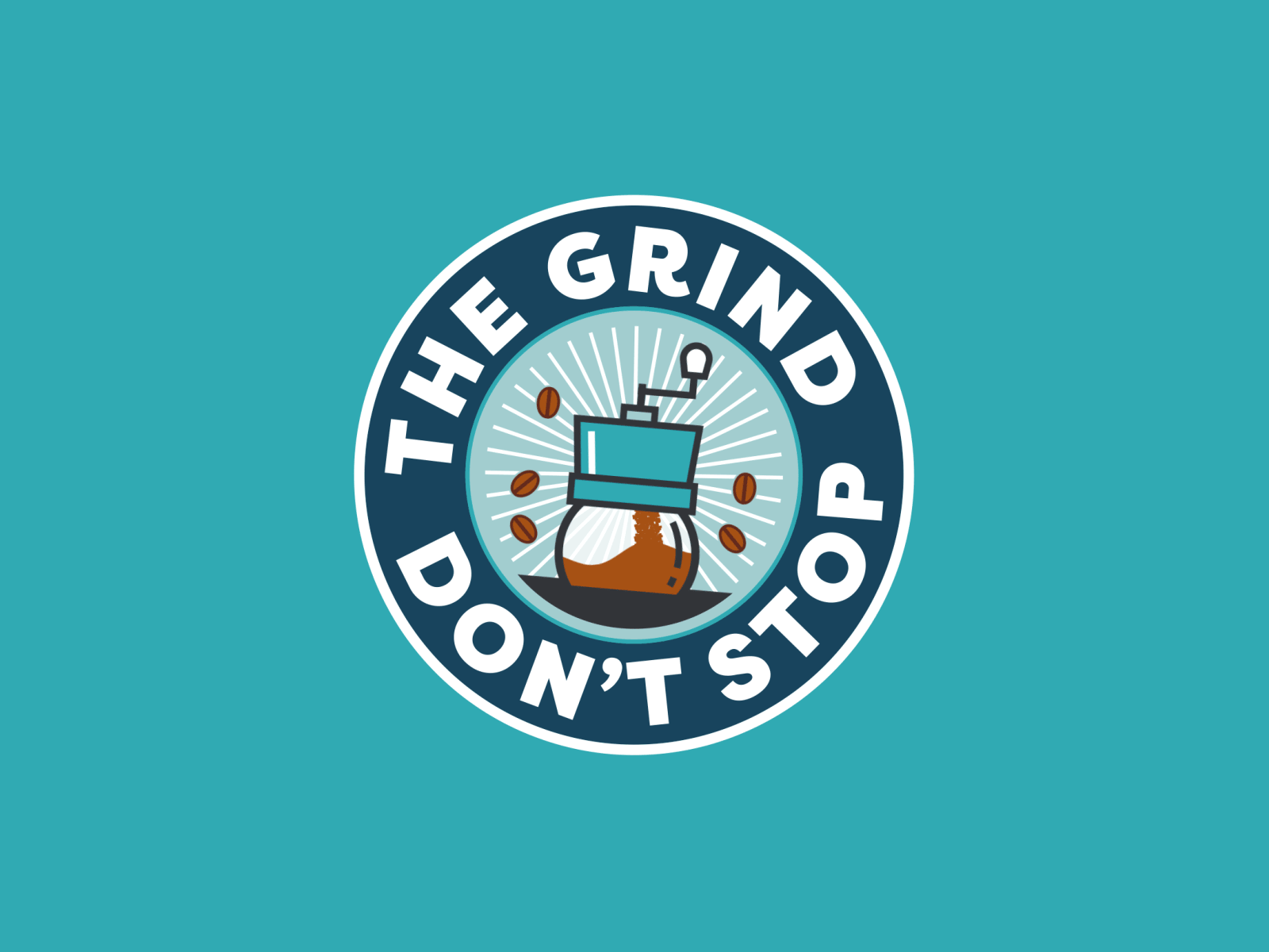 The grind don't stop 💪🏼 ad advertising after effects aftereffects agency animation animation after effects badge branding coffee coffee grinder design icon icon design icons illustration illustrator the grind vector