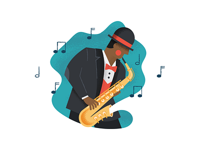 Jazzy vibes 🎷 character character illustration illustration illustrator jazz music saxophone vector