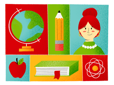 School Icons 📚✏️ book design illustration learning pencil procreate procreateapp school sketch student teacher teaching texture