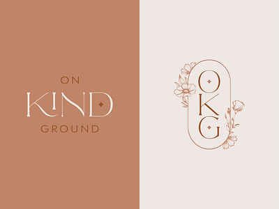 On Kind Ground Concept advertising badge boho botanical branding design elegant floral icon illustration illustrator jewelry logo sophisticated vector