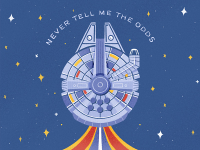 Never tell me the odds 💫 design han solo illustration may the force be with you may the forth may the fourth be with you millenium falcon procreate procreateapp star wars star wars day