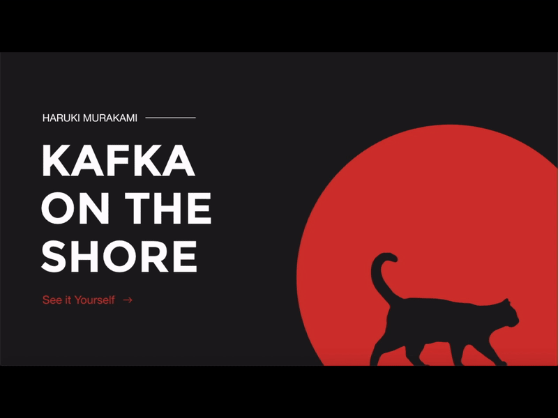 "Kafka on the shore" webpage interaction design interaction interaction design minimal ui ux vector web