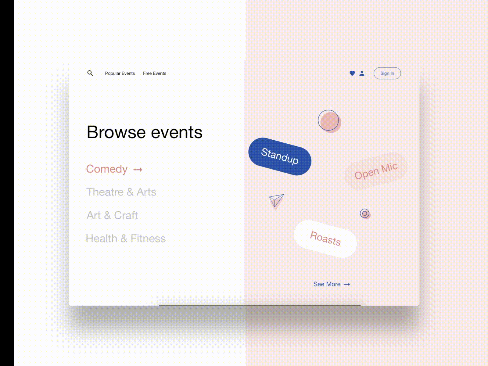 Event Website Interaction Concept animation design design art graphic design interactions ui ui design ui interaction uiux ux ux design vector xd