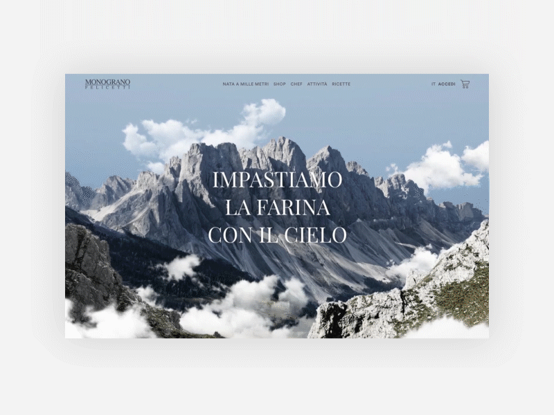 Monograno Felicetti animation design intro ui uiux ux video web web design website
