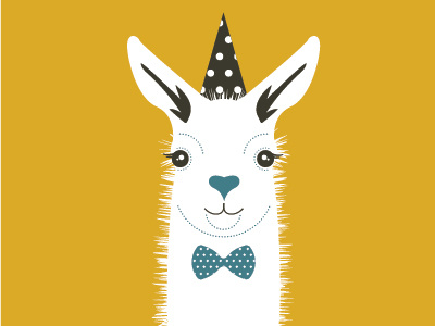 Party Animal: Llama alpaca animal celebrate illustration llama party