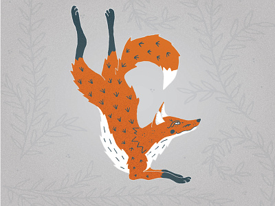 Fox animal beast creature design fox illustration nature orange plants