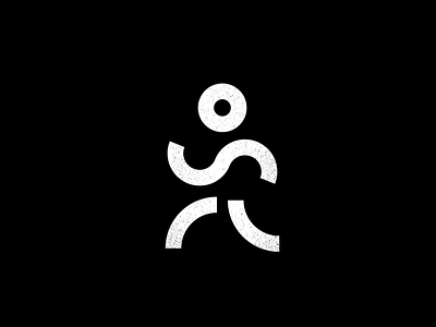 Runner Logo abstract black white branding concept logo runner running logo running man simple symbol